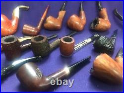 16 One Owner Vintage Branded Briar Pipe Collection Freehand Paul Yello-bole And