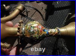 5 Vintage Super Rare Hookah Mouth Pipe Pieces One Is Metal With Detailed Carvig