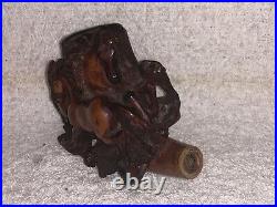 8990, Hand carved? Horses? Antique Meerschaum, Tobacco smoking pipe? , 00136