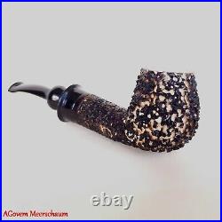 AGovem Rustik REVERSE Block Meerschaum Pipe, Smoking Tobacco Estate Pipe AGM1143