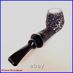 AGovem Rustik REVERSE Block Meerschaum Pipe, Smoking Tobacco Estate Pipe AGM1143