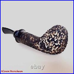 AGovem Rustik REVERSE Block Meerschaum Pipe, Smoking Tobacco Estate Pipe AGM1143