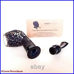 AGovem Rustik REVERSE Block Meerschaum Pipe, Smoking Tobacco Estate Pipe AGM1143