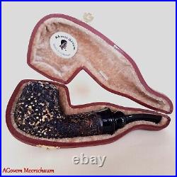 AGovem Rustik REVERSE Block Meerschaum Pipe, Smoking Tobacco Estate Pipe AGM1143