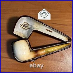 Andreas Bauer Block Meerschaum, Billiard, Original Case, Vintage Estate Pipe