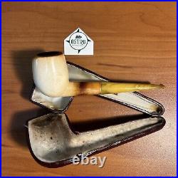 Andreas Bauer Block Meerschaum, Billiard, Original Case, Vintage Estate Pipe