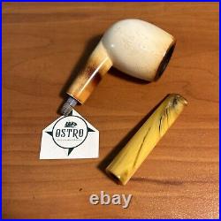 Andreas Bauer Block Meerschaum, Billiard, Original Case, Vintage Estate Pipe