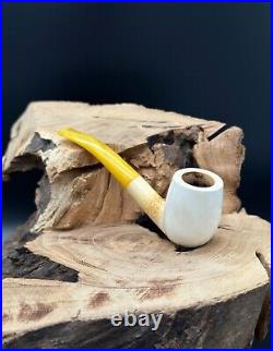 Andreas Bauner Handmade Smooth Bent Billiard Smoking Pipe