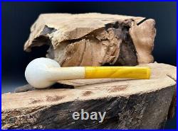 Andreas Bauner Handmade Smooth Bent Billiard Smoking Pipe