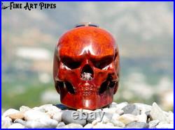 Angry Skull Briar Wood Tobacco Smoking Pipe Bust M-017d by Oguz Simsek