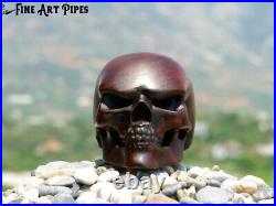 Angry Skull XL Olive Wood Tobacco Smoking Pipe Bust M-017 9mm by Oguz Simsek