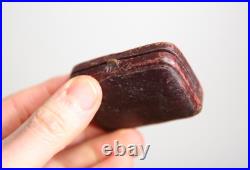 Antique Edward Estate Pipe Tobacco Smoking Mouthpiece Part in leather case