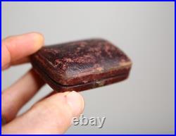 Antique Edward Estate Pipe Tobacco Smoking Mouthpiece Part in leather case