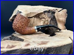 Ascorti KS Business Handmade 925 Silver Rusticated Bent Pot Smoking Pipe