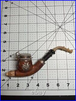 BBK Vintage Swiss Made Tobacco Pipe Hinged Chained Rare Estate Unsmoked