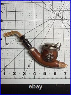 BBK Vintage Swiss Made Tobacco Pipe Hinged Chained Rare Estate Unsmoked