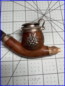 BBK Vintage Swiss Made Tobacco Pipe Hinged Chained Rare Estate Unsmoked