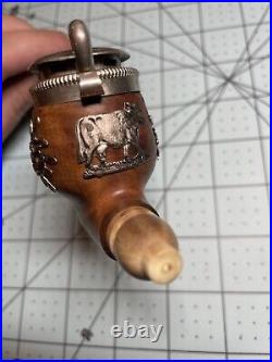 BBK Vintage Swiss Made Tobacco Pipe Hinged Chained Rare Estate Unsmoked