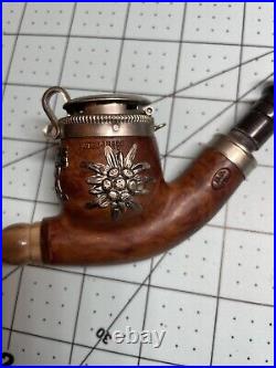 BBK Vintage Swiss Made Tobacco Pipe Hinged Chained Rare Estate Unsmoked