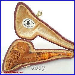 BEARDED SKULL Block Meerschaum Pipe, Turkish Smoking Estate Tobacco Pipe, AGM503