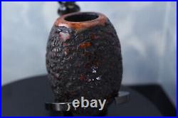 BOSg BRIAR PIPE SMOKING PIPE 4.03 ESTATE TOBACCO PIPE Egg Shape Rusticated