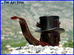 Baron Samedi Briar Wood Tobacco Smoking Pipe Bust by Oguz Simsek