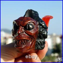 Beetlejuice in Snake form Briar Wood Tobacco Smoking Pipe Bust by Oguz Simsek