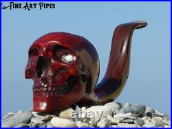 Big Face Skull Briar Wood Tobacco Smoking Pipe by Oguz Simsek