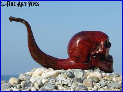 Big Face Skull Briar Wood Tobacco Smoking Pipe by Oguz Simsek