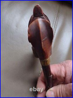 Briar Wood Mans Head CIVIL War Glass Eyes Smoking Tobacco Pipe