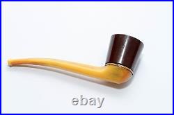 Butterscotch Bakelite Tobacco Smoking Estate Pipe Marble Briar Art Deco Curved