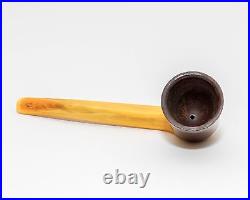 Butterscotch Bakelite Tobacco Smoking Estate Pipe Marble Briar Art Deco Curved