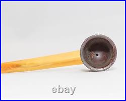 Butterscotch Bakelite Tobacco Smoking Estate Pipe Marble Briar Art Deco Curved