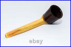 Butterscotch Bakelite Tobacco Smoking Estate Pipe Marble Briar Art Deco Curved