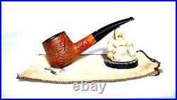 CAMINETTO FREEHAND SANDBLAST SLIGHTLY BENT BRANDY ESTATE PIPE With ORIGINAL SLEEVE