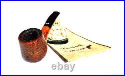 CAMINETTO FREEHAND SANDBLAST SLIGHTLY BENT BRANDY ESTATE PIPE With ORIGINAL SLEEVE