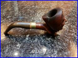 Cherry smoking pipe old french woman 5.75 approximately early 1900's hand made