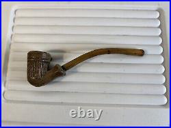 Civil War Tobacco Smoking Clay Pipe Vintage 44E62