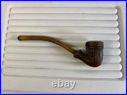 Civil War Tobacco Smoking Clay Pipe Vintage 44E62