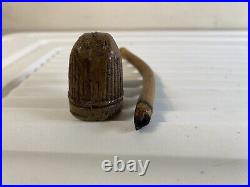 Civil War Tobacco Smoking Clay Pipe Vintage 44E62