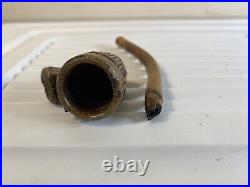 Civil War Tobacco Smoking Clay Pipe Vintage 44E62