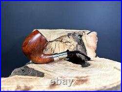 Design Berlin Gotha Silver 925 Smooth Finish Billiard Shaped Smoking Pipe