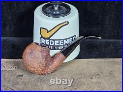 Ed Burak Connoisseur Rusticated Full-Bent Apple Tobacco Smoking Pipe