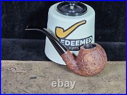 Ed Burak Connoisseur Rusticated Full-Bent Apple Tobacco Smoking Pipe