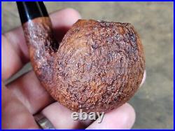 Ed Burak Connoisseur Rusticated Full-Bent Apple Tobacco Smoking Pipe