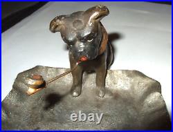 English Bulldog Nodder Smoking a Pipe Antique Estate Find