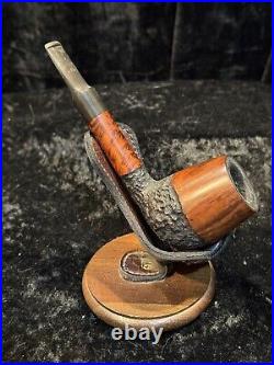 Estate BJARNE NIELSEN Smooth Rusticated Tobacco Smoking Pipe Handmade Denmark #1