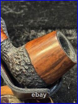 Estate BJARNE NIELSEN Smooth Rusticated Tobacco Smoking Pipe Handmade Denmark #1