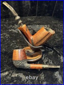 Estate BJARNE NIELSEN Smooth Rusticated Tobacco Smoking Pipe Handmade Denmark #1