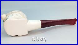 Estate Pipe ETHEM Carved Sherlock Holmes Figure Meerschaum 6 1/2L Smoking